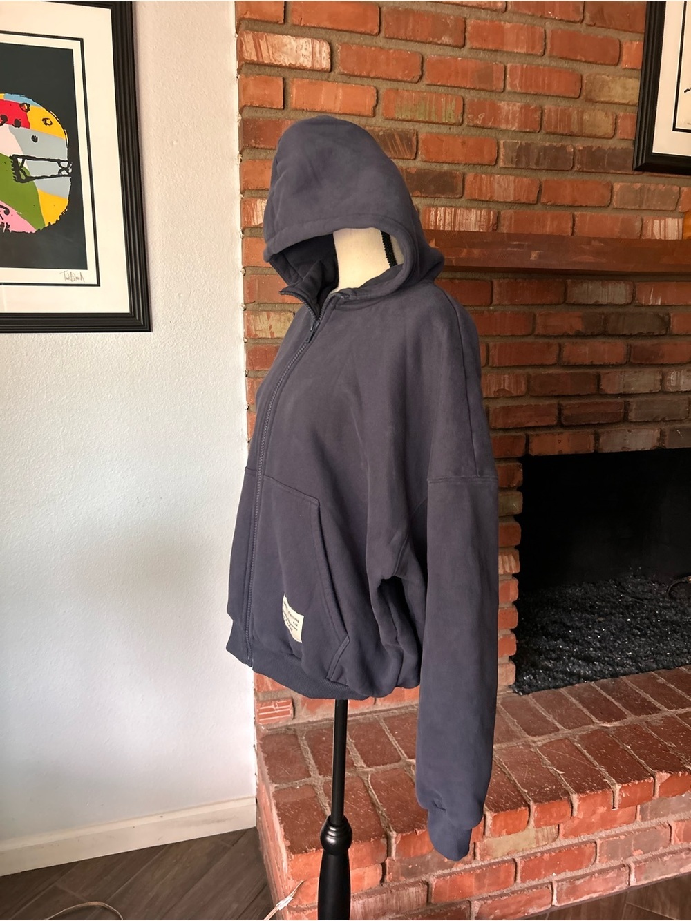 Comfrt Affirmation Zip Up Oversized Hoodie in Midnight Blue Sz XS - Picture 7 of 11